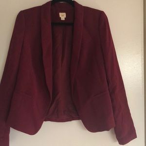 Loft Burgundy Open Blazer